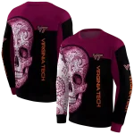 virginia tech hokies sugar skull maroon black hoodie best selling
