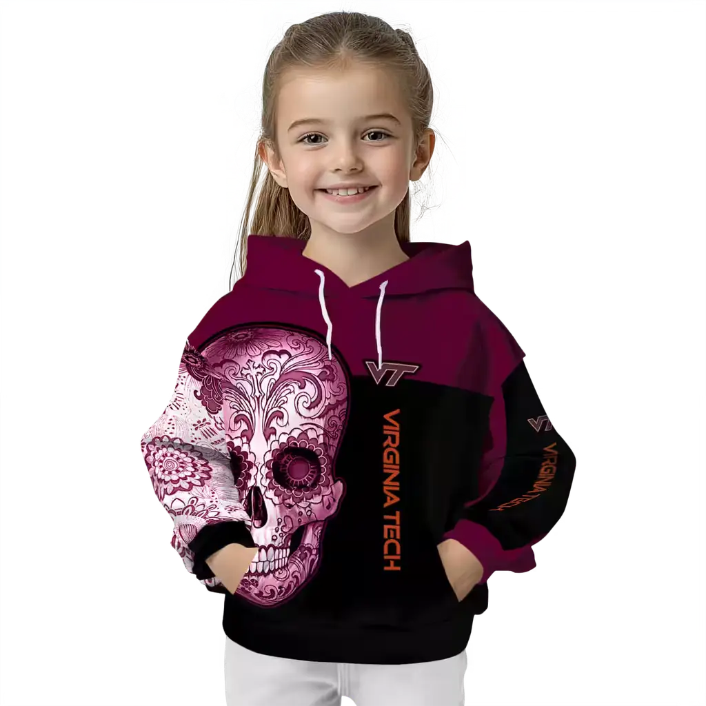 virginia tech hokies sugar skull maroon black hoodie top rated virginia tech hokies sugar skull maroon black hoodie top rated