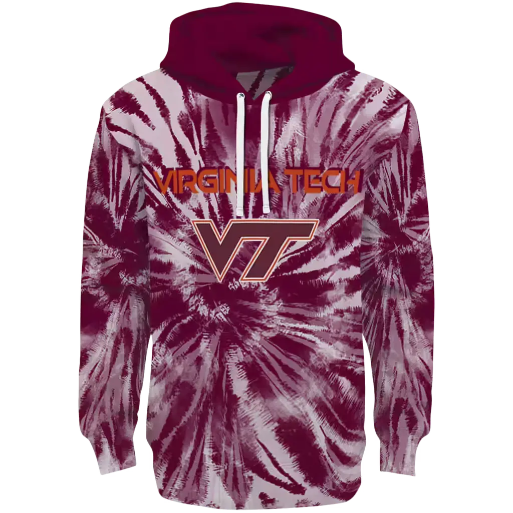 virginia tech hokies tie dye pattern maroon hoodie best selling virginia tech hokies tie dye pattern maroon hoodie best selling