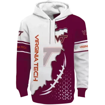 virginia tech hokies triangular pattern maroon white hoodie best selling