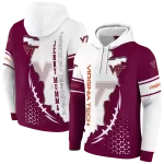 virginia tech hokies triangular pattern maroon white hoodie best selling