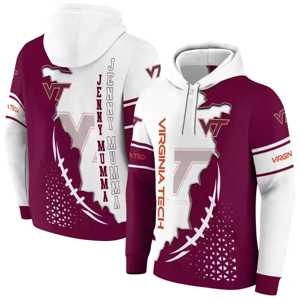 virginia tech hokies triangular pattern maroon white hoodie fashion forward virginia tech hokies triangular pattern maroon white hoodie fashion forward