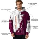 virginia tech hokies triangular pattern maroon white hoodie best selling