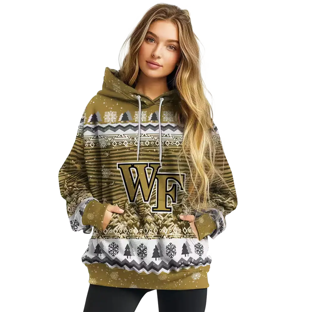 wake forest demon deacons christmas trees gold hoodie high quality wake forest demon deacons christmas trees gold hoodie high quality