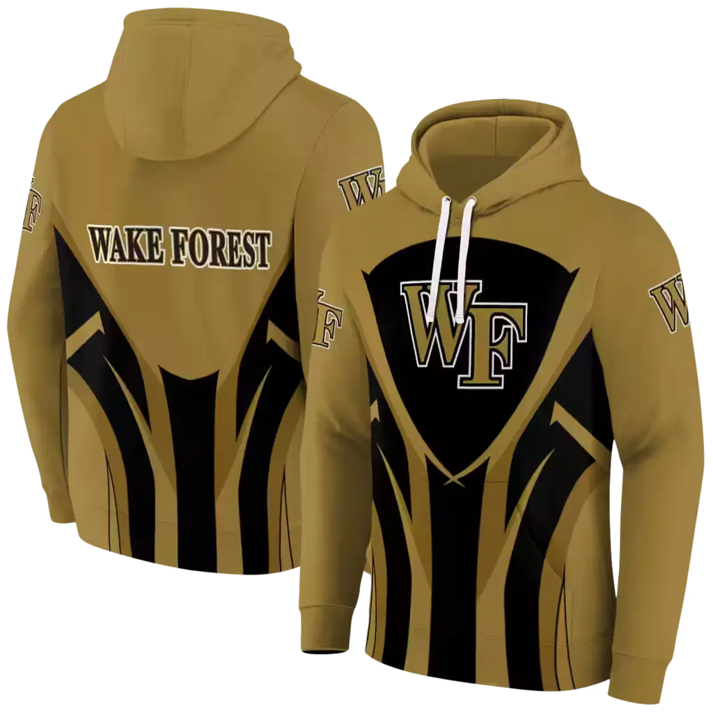 wake forest demon deacons concentric lines gold black hoodie fashion forward wake forest demon deacons concentric lines gold black hoodie fashion forward