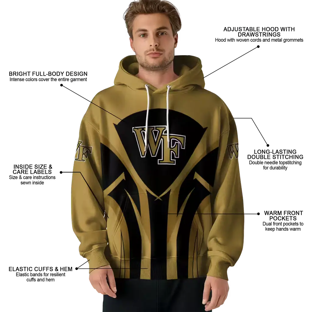 wake forest demon deacons concentric lines gold black hoodie latest model wake forest demon deacons concentric lines gold black hoodie latest model