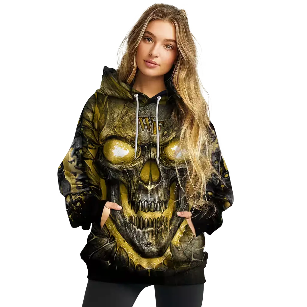 wake forest demon deacons demonic skull gold black hoodie high quality wake forest demon deacons demonic skull gold black hoodie high quality