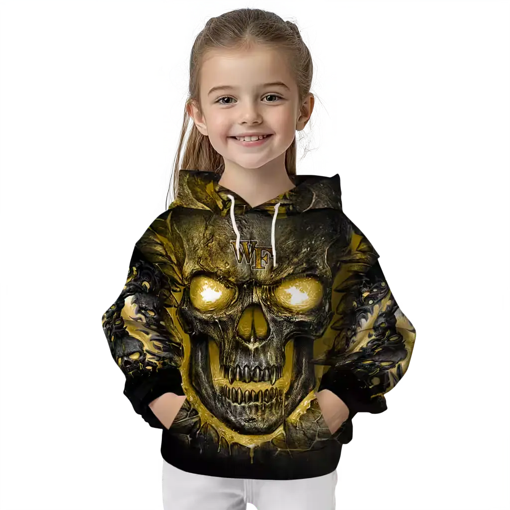 wake forest demon deacons demonic skull gold black hoodie top rated wake forest demon deacons demonic skull gold black hoodie top rated