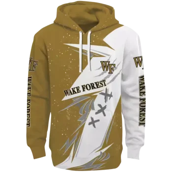 wake forest demon deacons dynamic slash gold white hoodie best selling