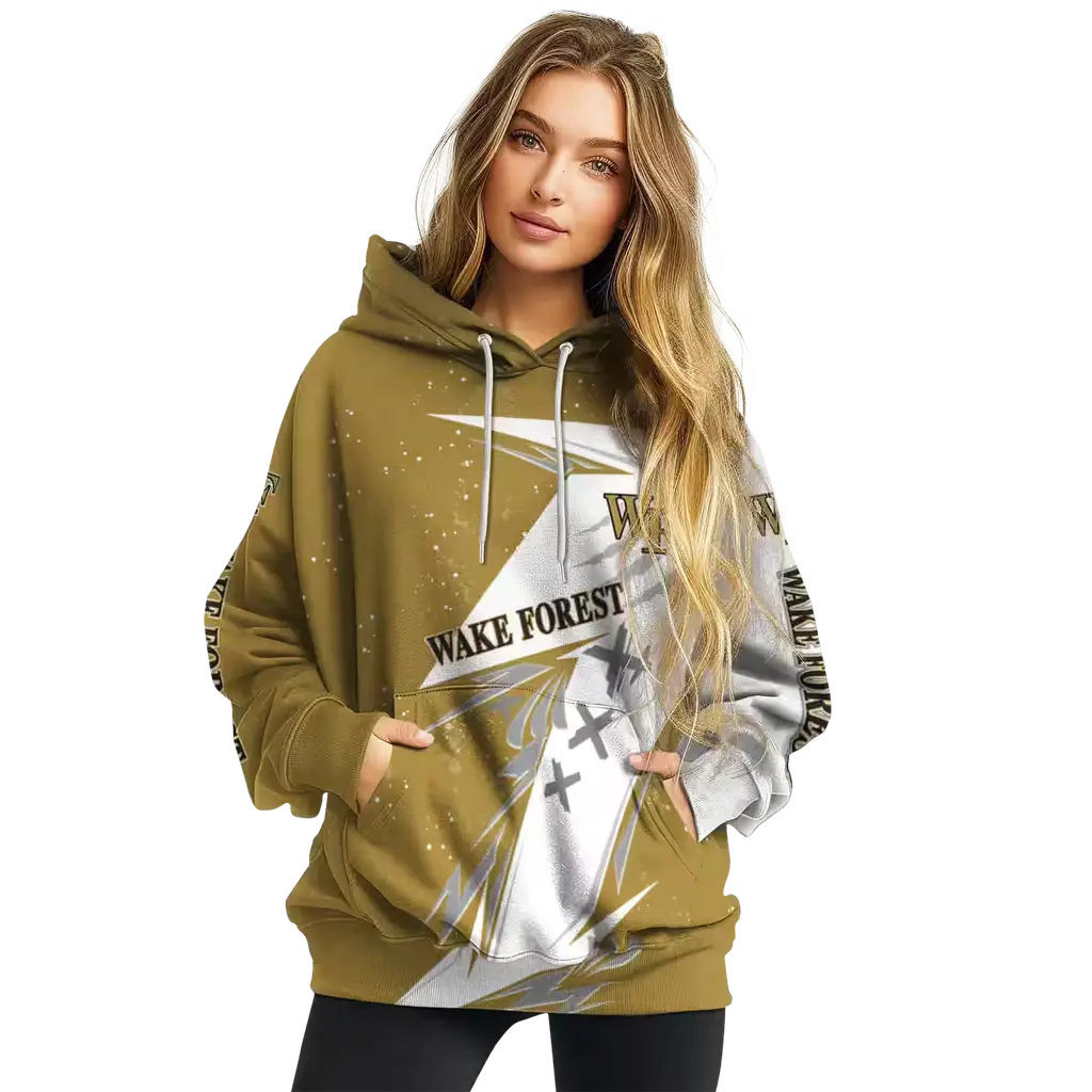 wake forest demon deacons dynamic slash gold white hoodie high quality wake forest demon deacons dynamic slash gold white hoodie high quality