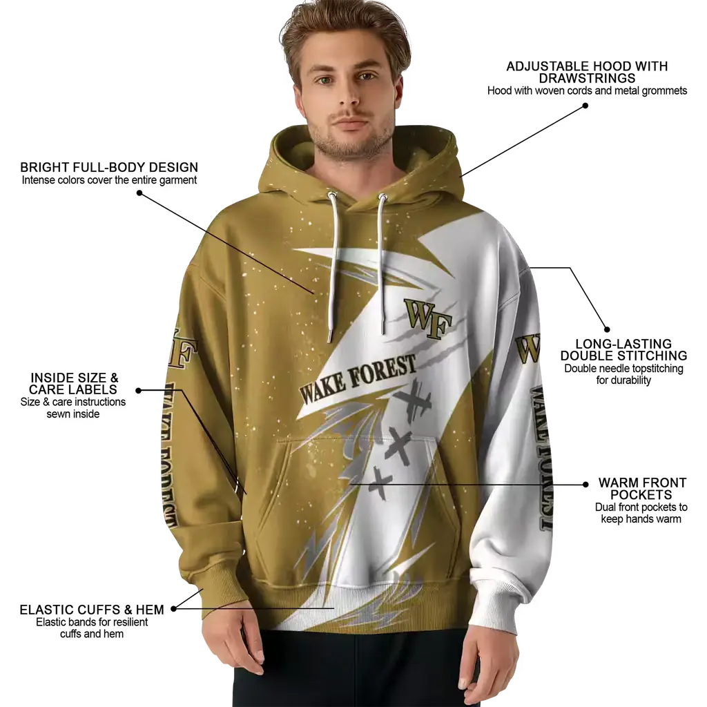 wake forest demon deacons dynamic slash gold white hoodie latest model wake forest demon deacons dynamic slash gold white hoodie latest model