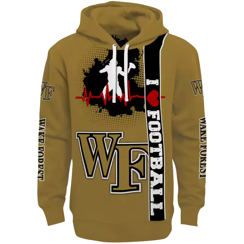 wake forest demon deacons football heartbeat gold hoodie best selling wake forest demon deacons football heartbeat gold hoodie best selling