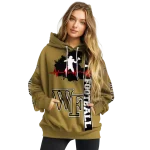 wake forest demon deacons football heartbeat gold hoodie best selling