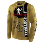 wake forest demon deacons football heartbeat gold hoodie best selling