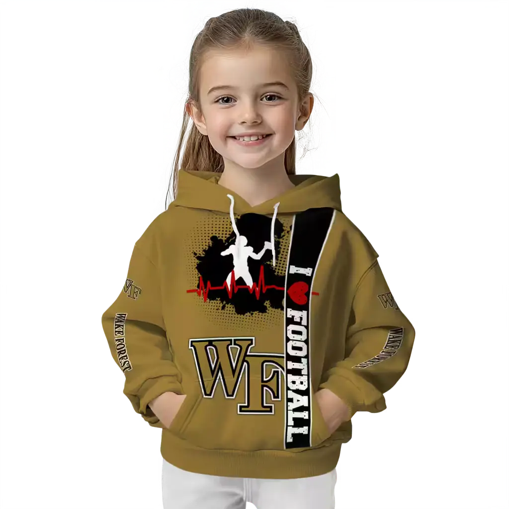 wake forest demon deacons football heartbeat gold hoodie top rated wake forest demon deacons football heartbeat gold hoodie top rated