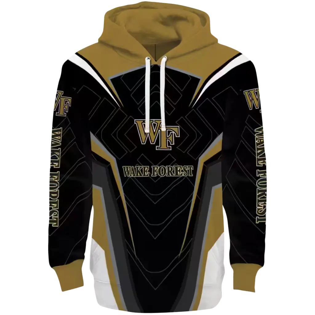 wake forest demon deacons futuristic pattern gold black hoodie best selling wake forest demon deacons futuristic pattern gold black hoodie best selling