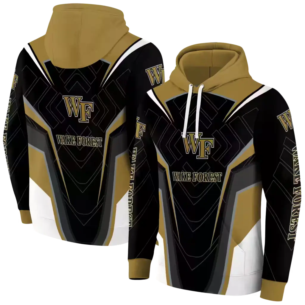 wake forest demon deacons futuristic pattern gold black hoodie fashion forward wake forest demon deacons futuristic pattern gold black hoodie fashion forward