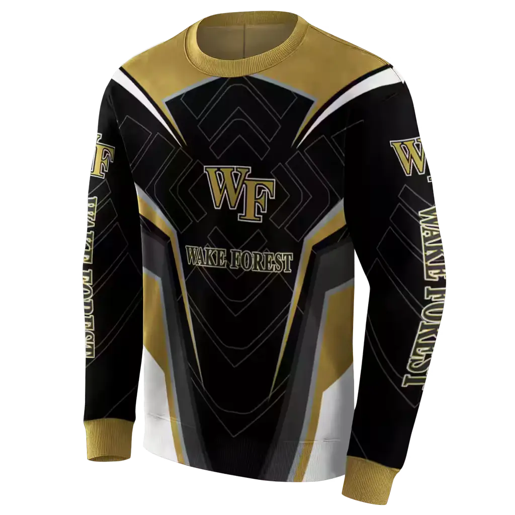 wake forest demon deacons futuristic pattern gold black hoodie new arrival wake forest demon deacons futuristic pattern gold black hoodie new arrival