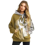 wake forest demon deacons graphic punisher gold white hoodie best selling