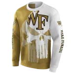 wake forest demon deacons graphic punisher gold white hoodie best selling