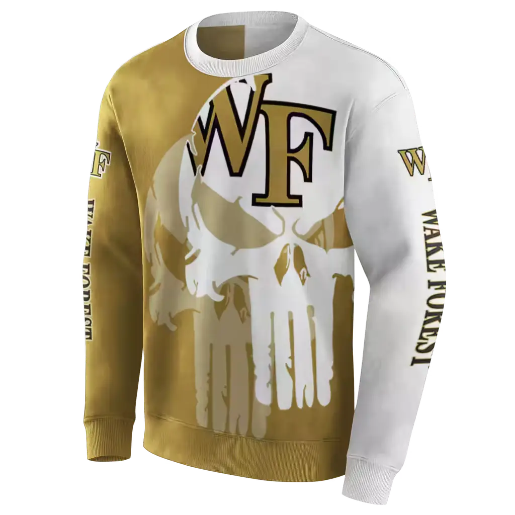 wake forest demon deacons graphic punisher gold white hoodie new arrival wake forest demon deacons graphic punisher gold white hoodie new arrival