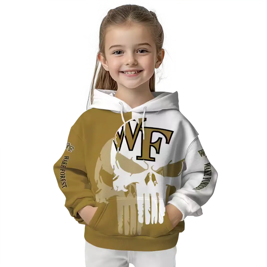 wake forest demon deacons graphic punisher gold white hoodie top rated wake forest demon deacons graphic punisher gold white hoodie top rated