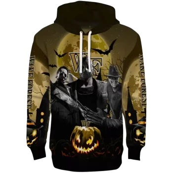 wake forest demon deacons halloween vibes gold black hoodie best selling