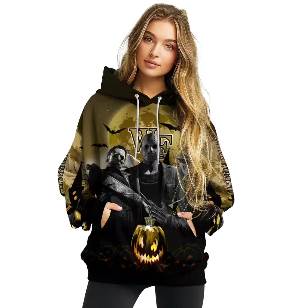 wake forest demon deacons halloween vibes gold black hoodie high quality wake forest demon deacons halloween vibes gold black hoodie high quality