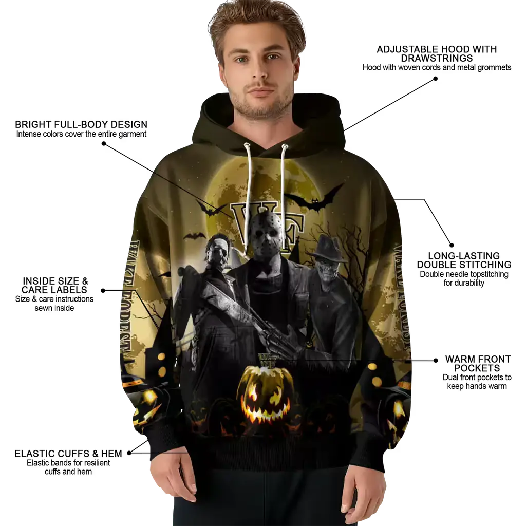 wake forest demon deacons halloween vibes gold black hoodie latest model wake forest demon deacons halloween vibes gold black hoodie latest model