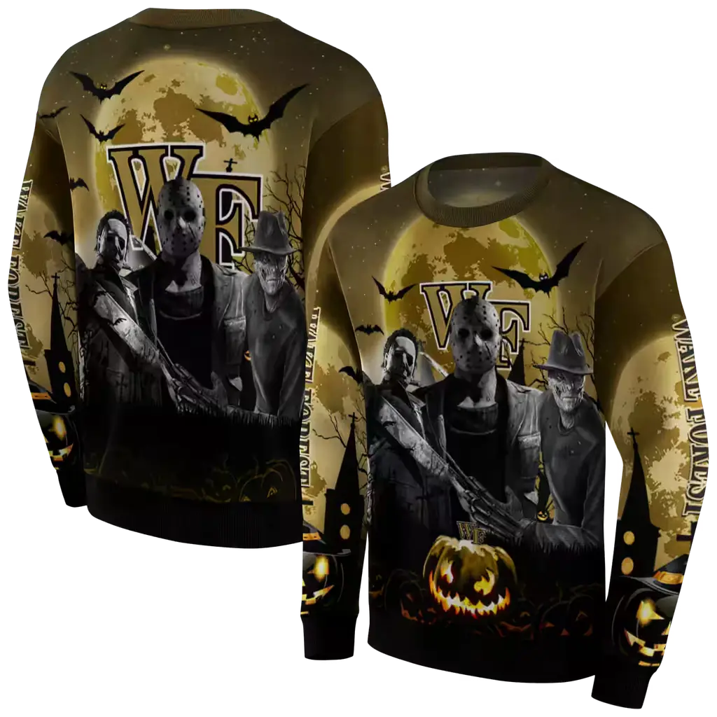 wake forest demon deacons halloween vibes gold black hoodie premium grade wake forest demon deacons halloween vibes gold black hoodie premium grade