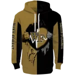 wake forest demon deacons heartbeat graphic gold hoodie best selling