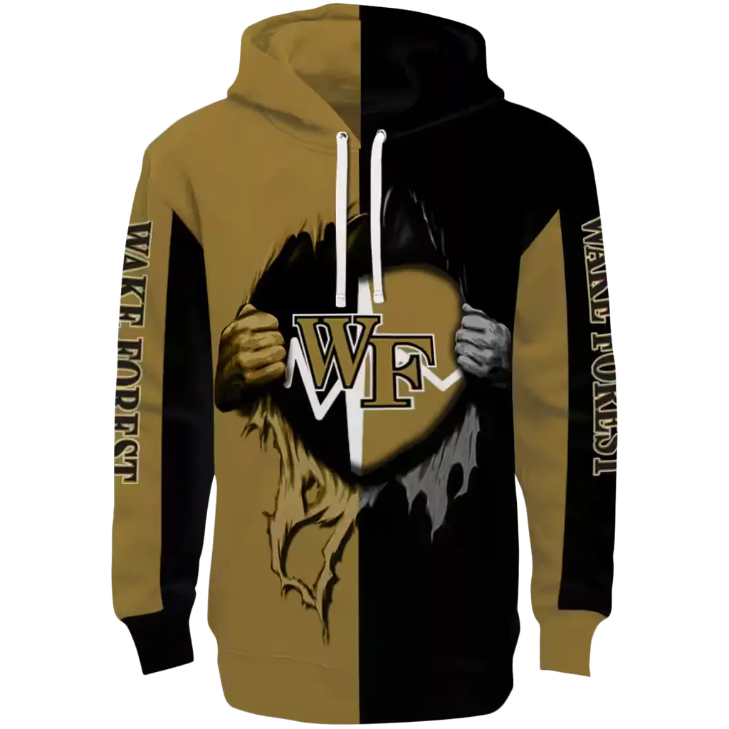 wake forest demon deacons heartbeat graphic gold hoodie best selling wake forest demon deacons heartbeat graphic gold hoodie best selling