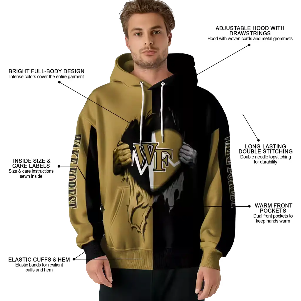 wake forest demon deacons heartbeat graphic gold hoodie latest model wake forest demon deacons heartbeat graphic gold hoodie latest model