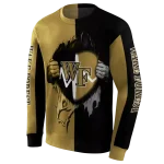 wake forest demon deacons heartbeat graphic gold hoodie best selling