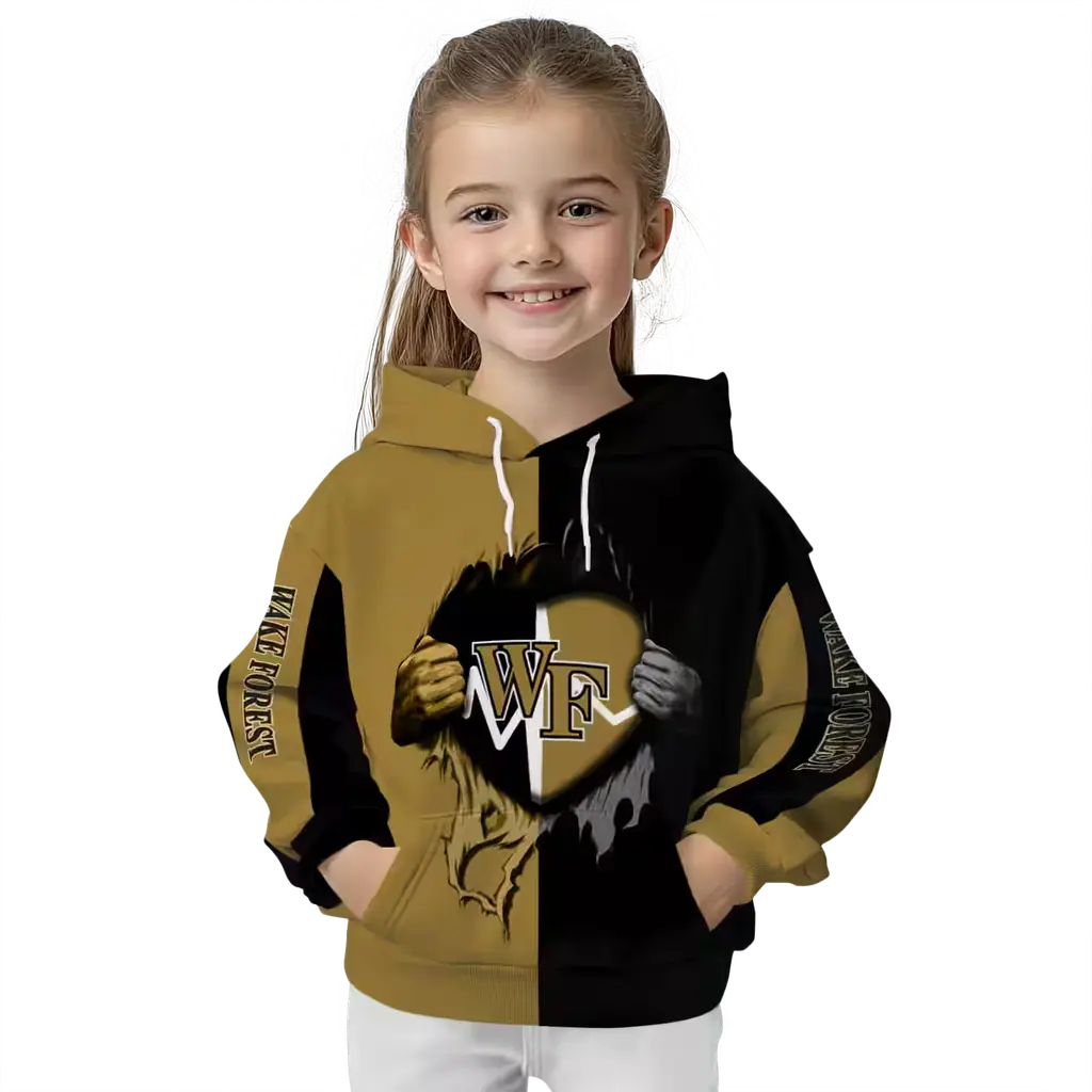 wake forest demon deacons heartbeat graphic gold hoodie top rated wake forest demon deacons heartbeat graphic gold hoodie top rated