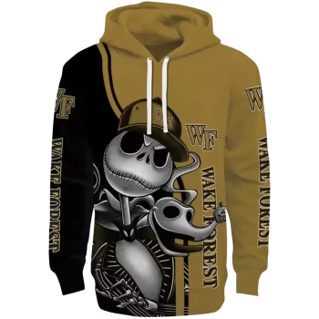 wake forest demon deacons jack skellington gold hoodie best selling