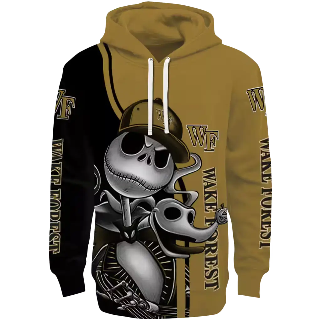wake forest demon deacons jack skellington gold hoodie best selling wake forest demon deacons jack skellington gold hoodie best selling