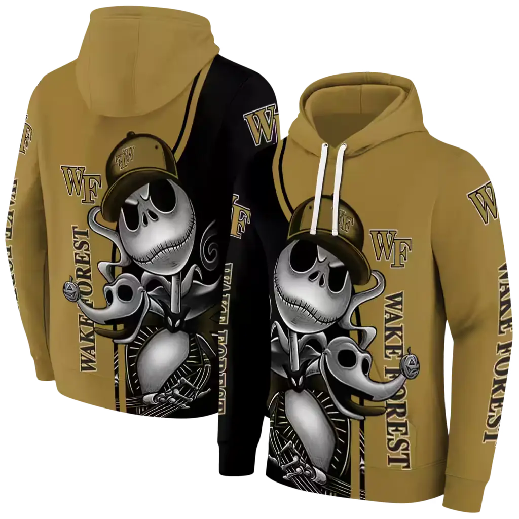 wake forest demon deacons jack skellington gold hoodie fashion forward wake forest demon deacons jack skellington gold hoodie fashion forward