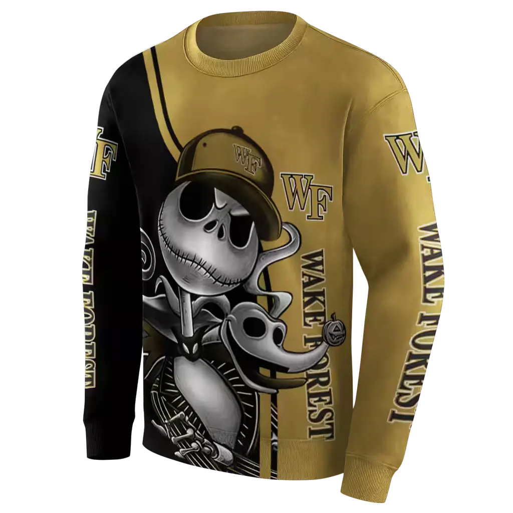 wake forest demon deacons jack skellington gold hoodie new arrival wake forest demon deacons jack skellington gold hoodie new arrival