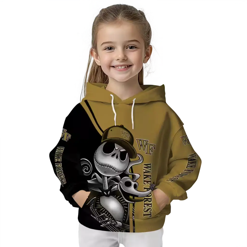 wake forest demon deacons jack skellington gold hoodie top rated wake forest demon deacons jack skellington gold hoodie top rated