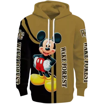 wake forest demon deacons mickey mouse gold black hoodie best selling