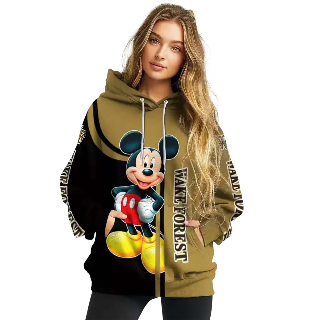 wake forest demon deacons mickey mouse gold black hoodie high quality wake forest demon deacons mickey mouse gold black hoodie high quality