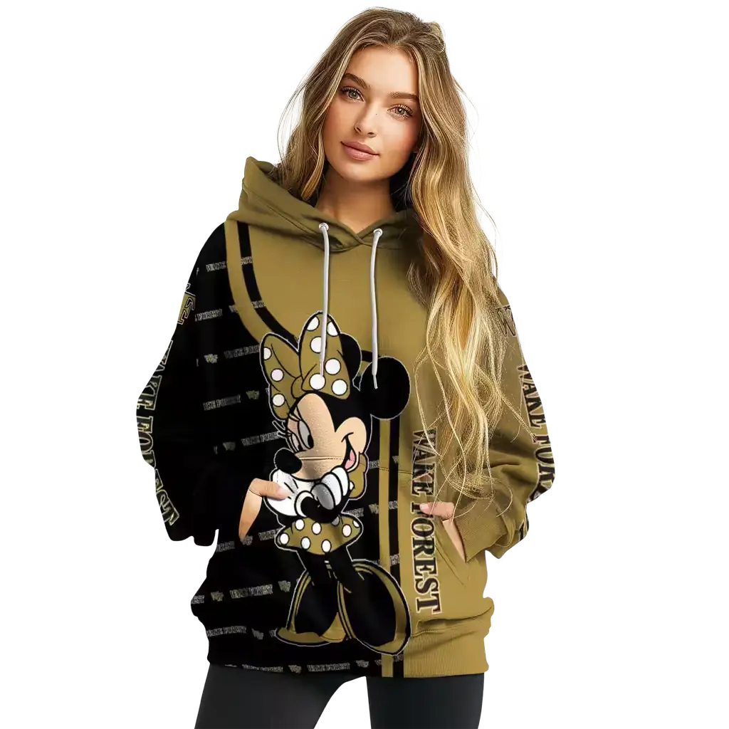 wake forest demon deacons minnie mouse gold hoodie high quality wake forest demon deacons minnie mouse gold hoodie high quality