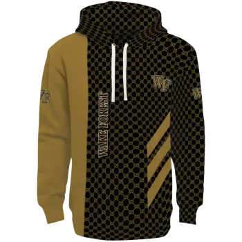 wake forest demon deacons monogram pattern gold hoodie best selling