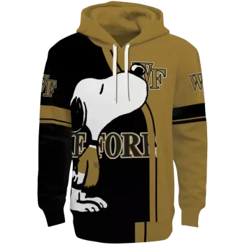 wake forest demon deacons playful snoopy gold hoodie best selling