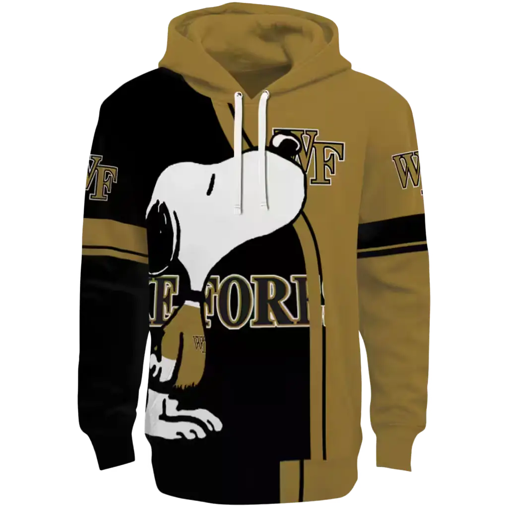 wake forest demon deacons playful snoopy gold hoodie best selling wake forest demon deacons playful snoopy gold hoodie best selling