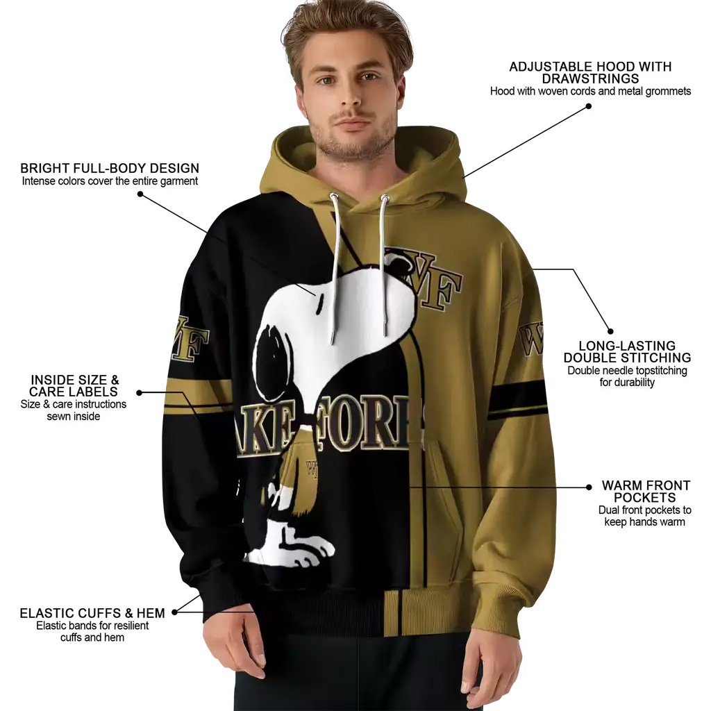 wake forest demon deacons playful snoopy gold hoodie latest model wake forest demon deacons playful snoopy gold hoodie latest model