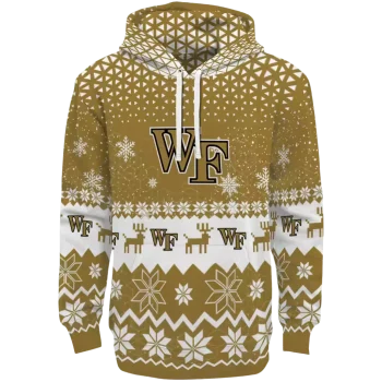 wake forest demon deacons reindeer motif gold hoodie best selling