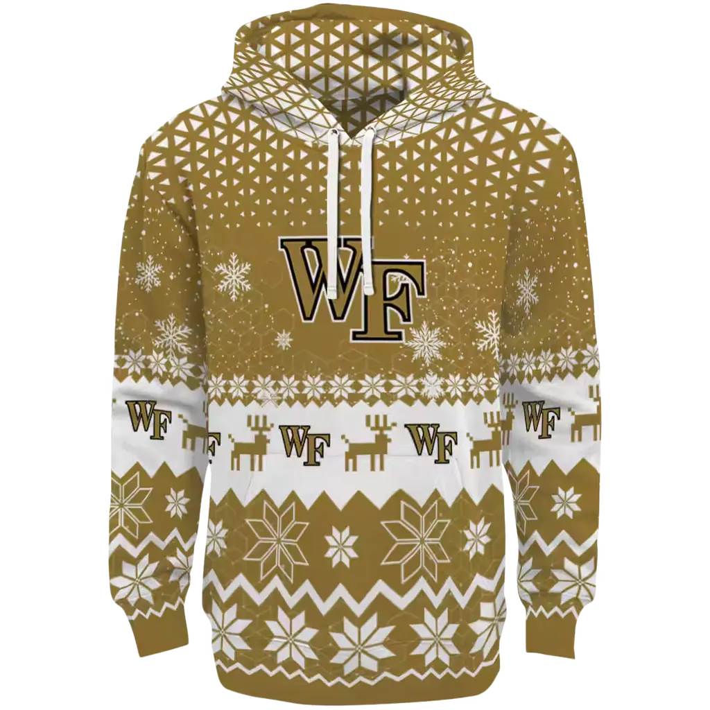 wake forest demon deacons reindeer motif gold hoodie best selling wake forest demon deacons reindeer motif gold hoodie best selling