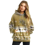 wake forest demon deacons reindeer motif gold hoodie best selling